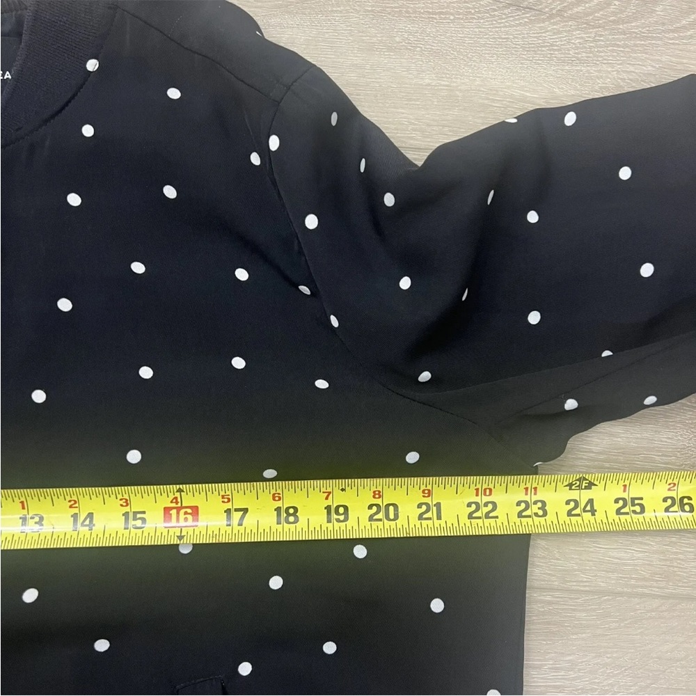 Who What Wear Bomber Jacket Black & White Polka Dot Full-Zip Pockets Size Large - Picture 7 of 8